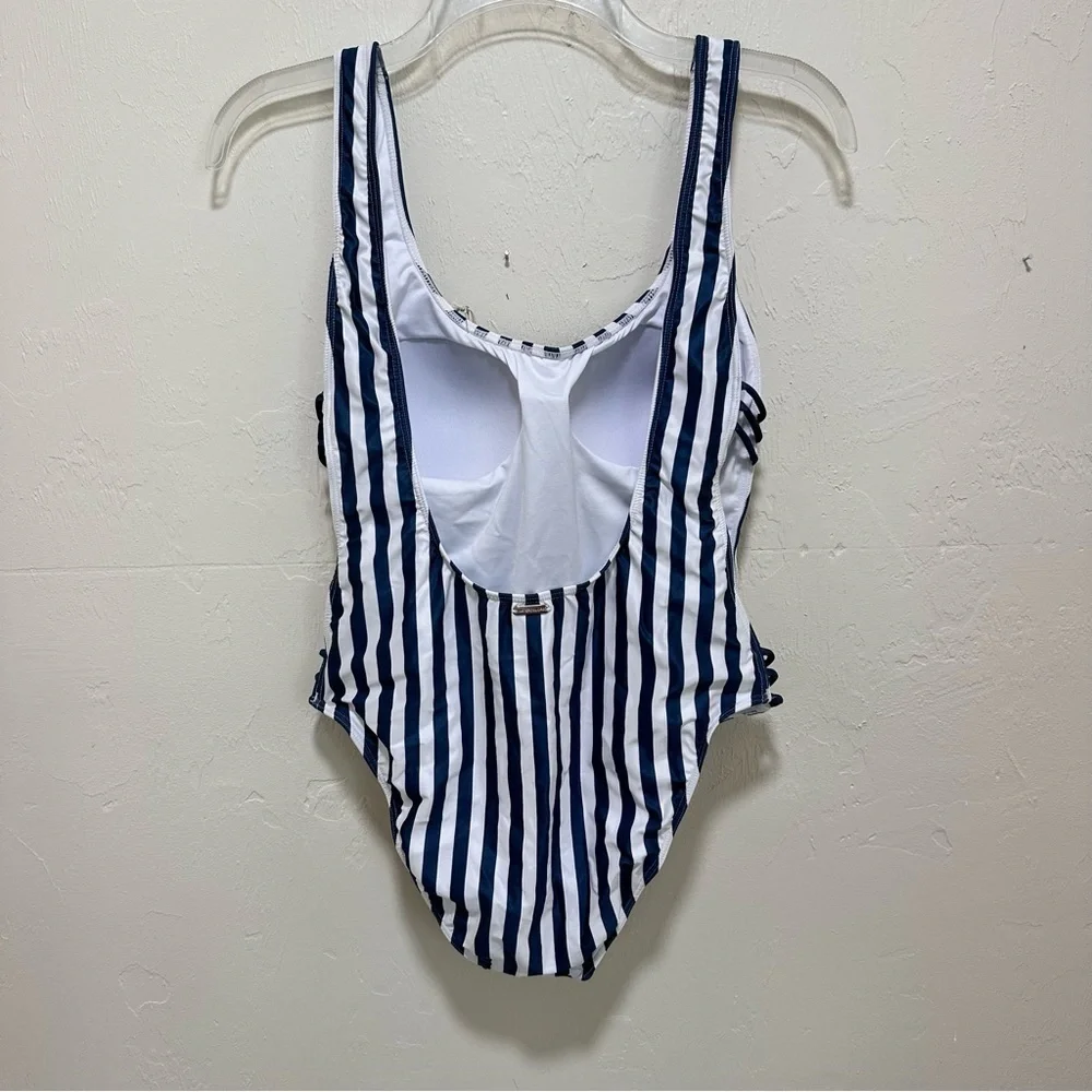 NWT Kenny Flowers Swim One Piece Swimsuit The Hamptons Striped peekaboo side Lg‍ - Picture 2 of 8